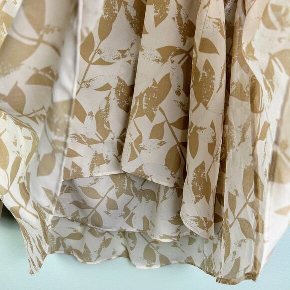 Cabi Couplet Blouse Flowy Chiffon Sheer Long Sleeve Top w/ Cami Beige Cream S - Picture 8 of 15